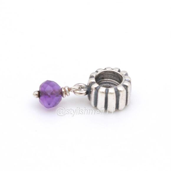 Authentic PANDORA February Amethyst Birthstone Dangle - 790166AM - Picture 8 of 8
